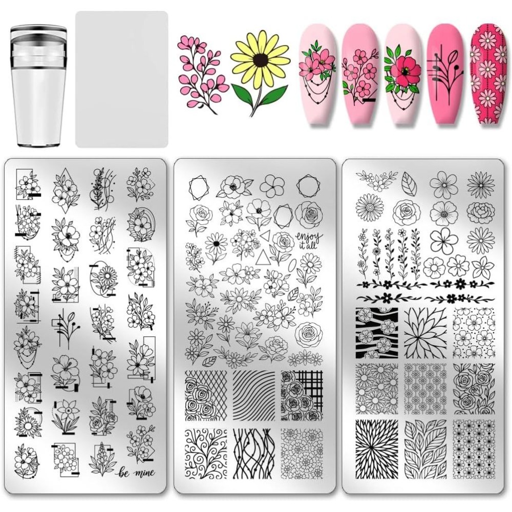 Nail Stamping Plate - 3 шт. пластин для стемпинга с