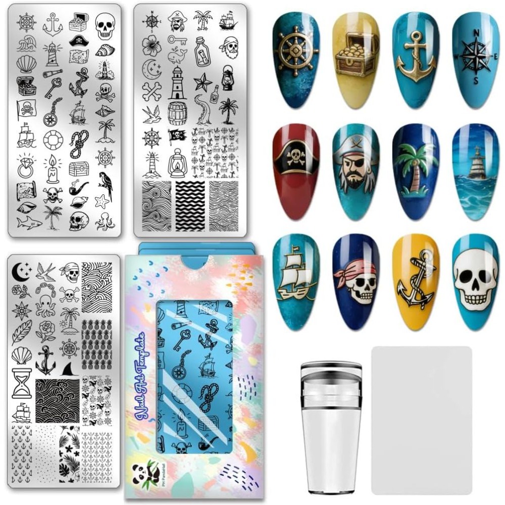 Nail Stamping Plate - Набор из 3 шт. трафаретов для