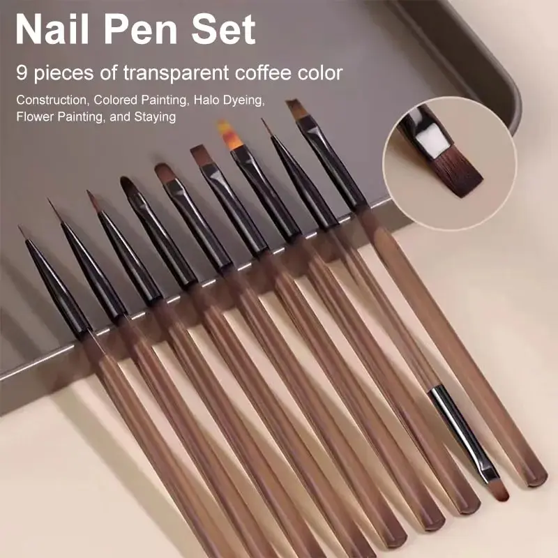 Nail Art Rame - Набор из 9 кистей для нейл-арта