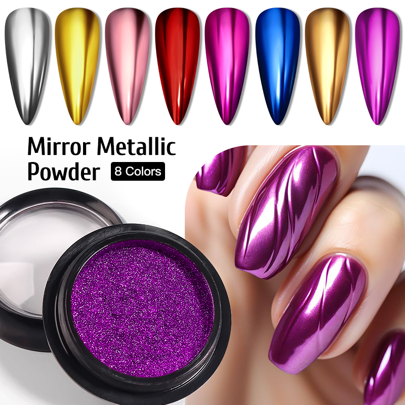 Nail Glitter Chrome - Металлик Золото Серебро Зеркальная Пудра Блеск