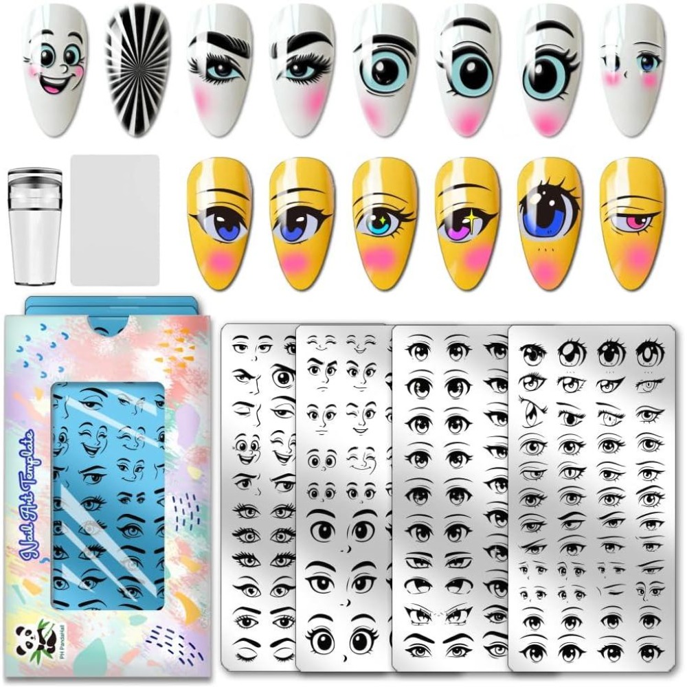 Nail Stamping Plate - 4 шт. трафареты для дизайна ногтей