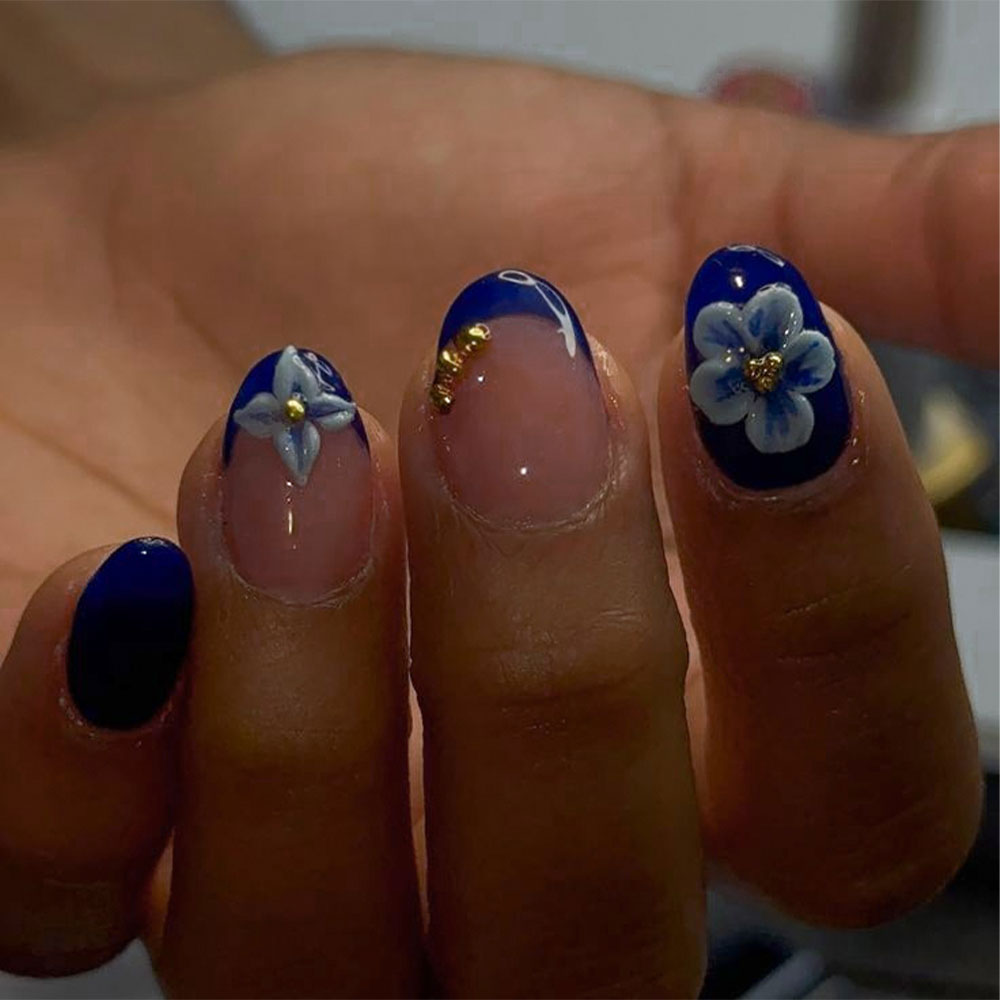 Nail Art Halal - 24 шт. коротких овальных 3D-наклеек для
