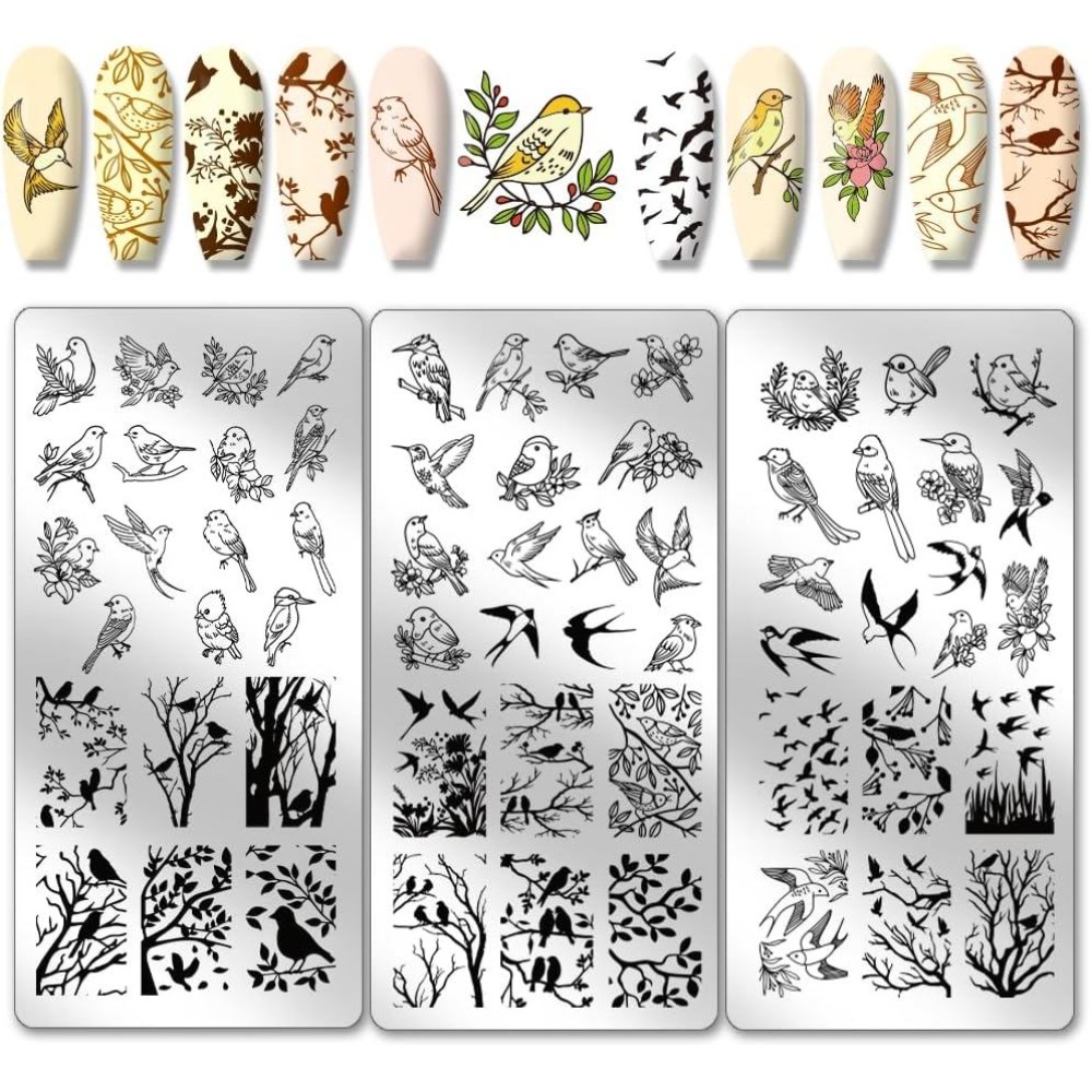 Nail Stamping Plate - 3 шт. пластинок для стемпинга с