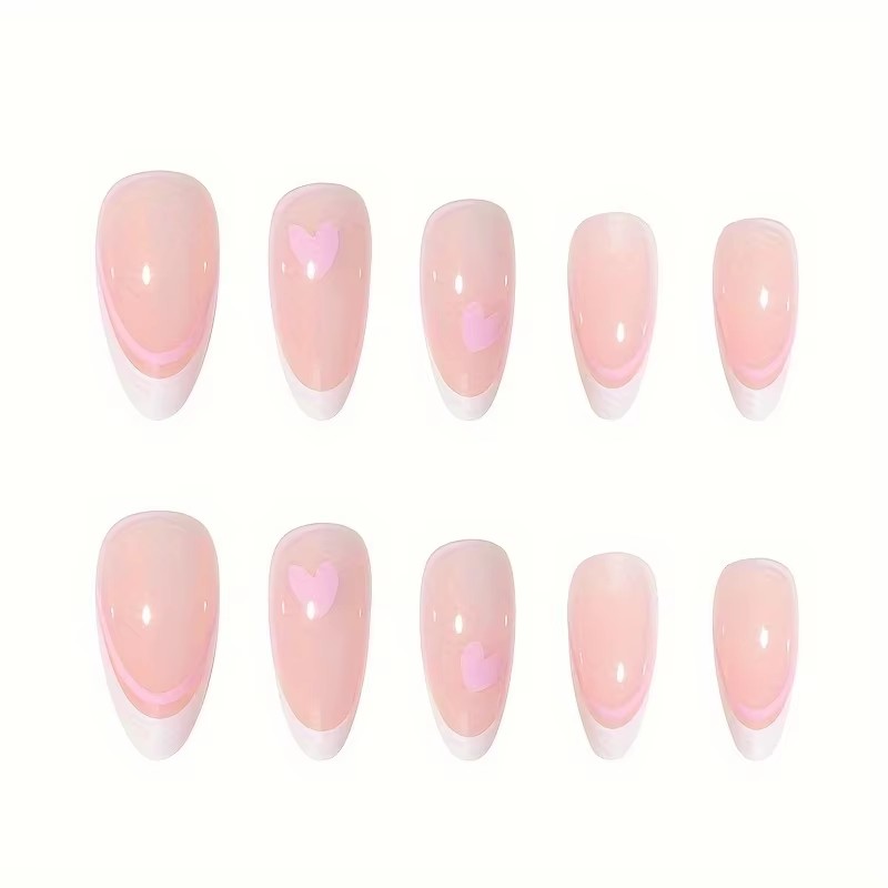 Розовые миндалевидные ногти в  – обзор и цена Nail Art France