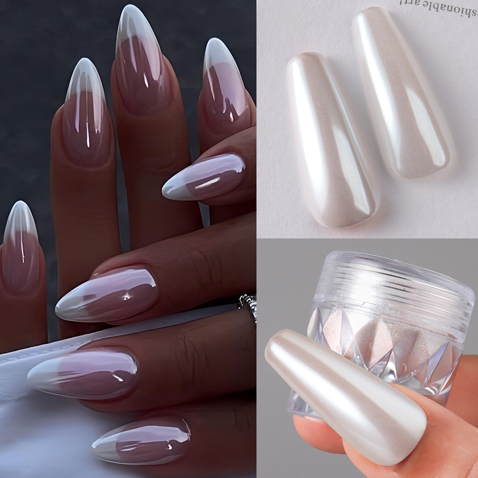 1 коробка белой хромированной  – обзор и цена Nail Glitter Chrome