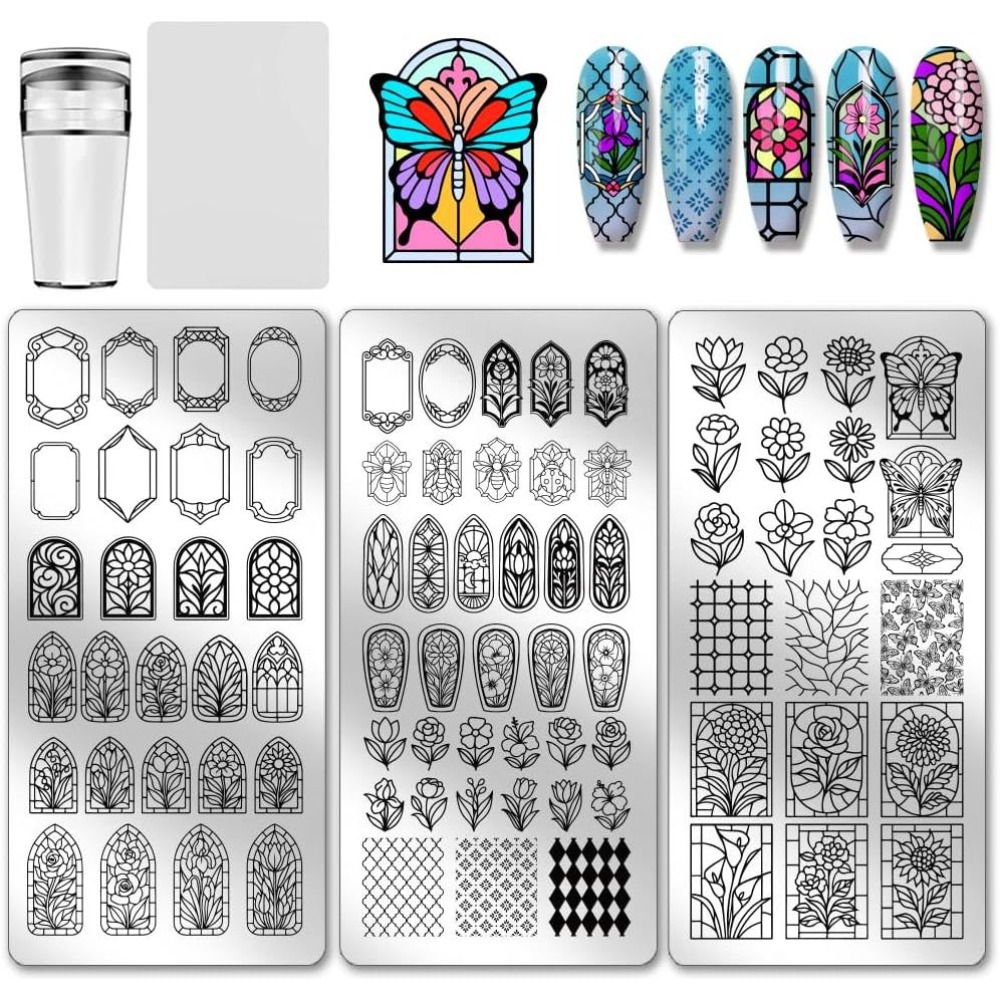 Набор из 3 стеклянных трафарет – обзор и цена Nail Stamping Plate