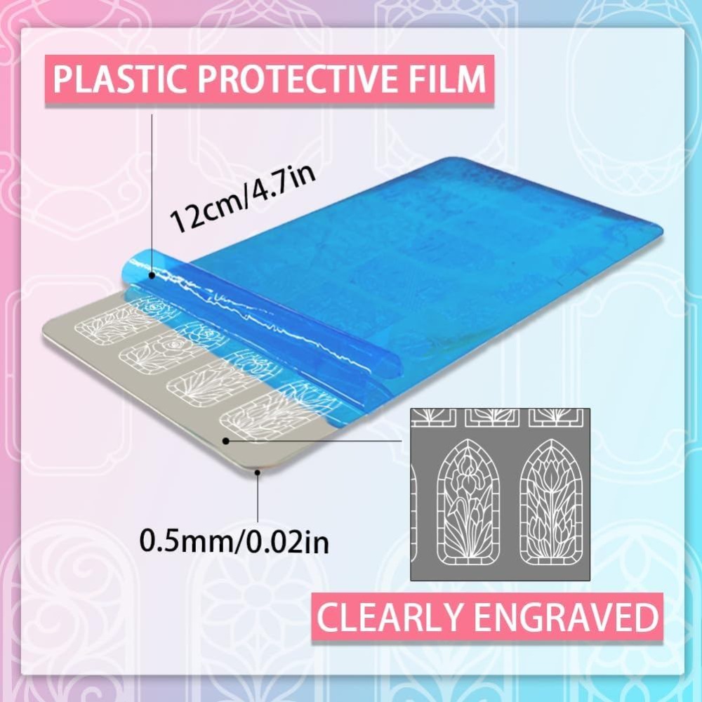 Набор из 3 стеклянных трафарет – обзор и цена Nail Stamping Plate