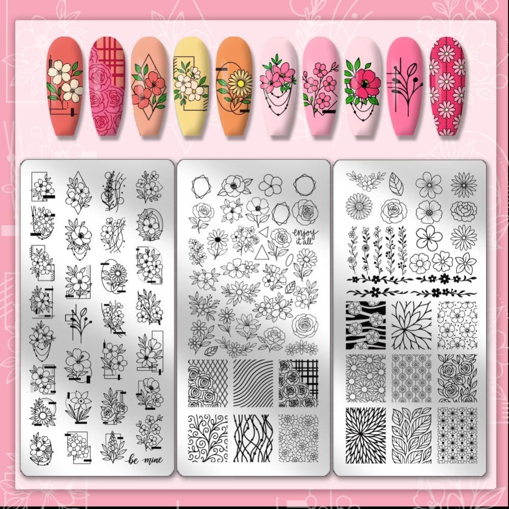 3 шт. пластин для стемпинга с  – обзор и цена Nail Stamping Plate