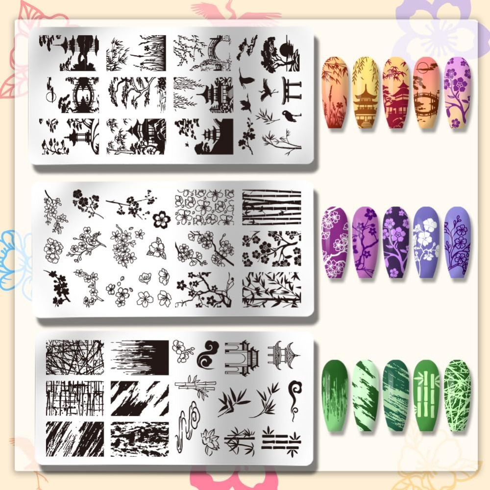 3 шт., классические китайские  – обзор и цена Nail Stamping Plate