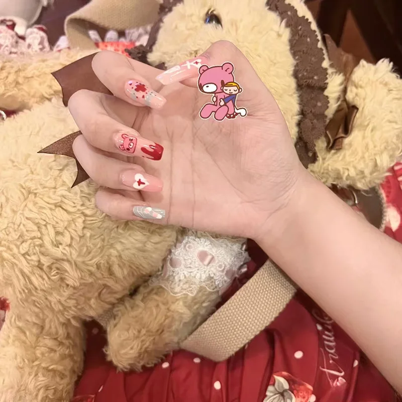 Милые розовые накладные ногти  – обзор и цена Nail Art Motif