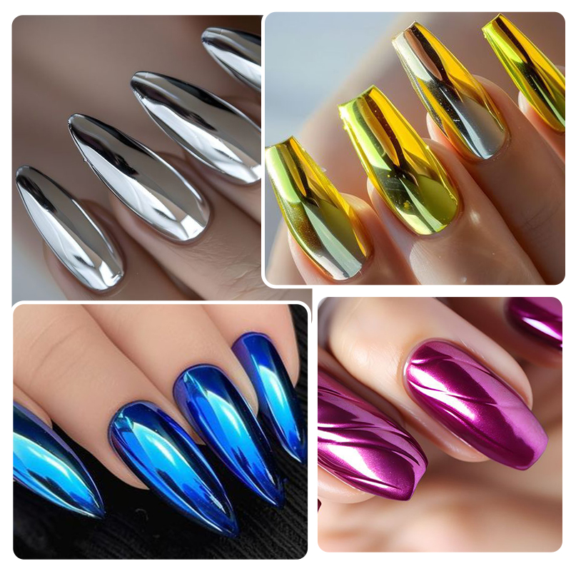 Металлик Золото Серебро Зеркал – обзор и цена Nail Glitter Chrome