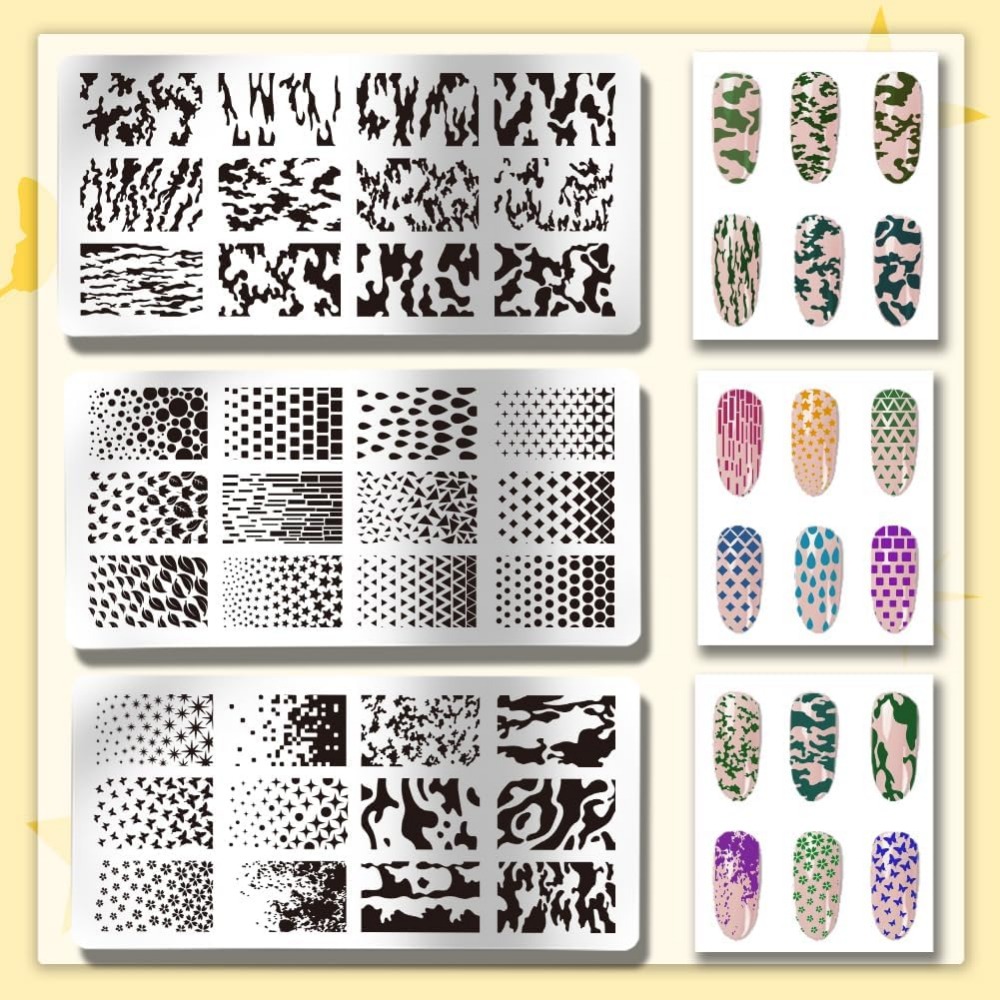 3 шт., трафареты для штамповки – обзор и цена Nail Stamping Plate