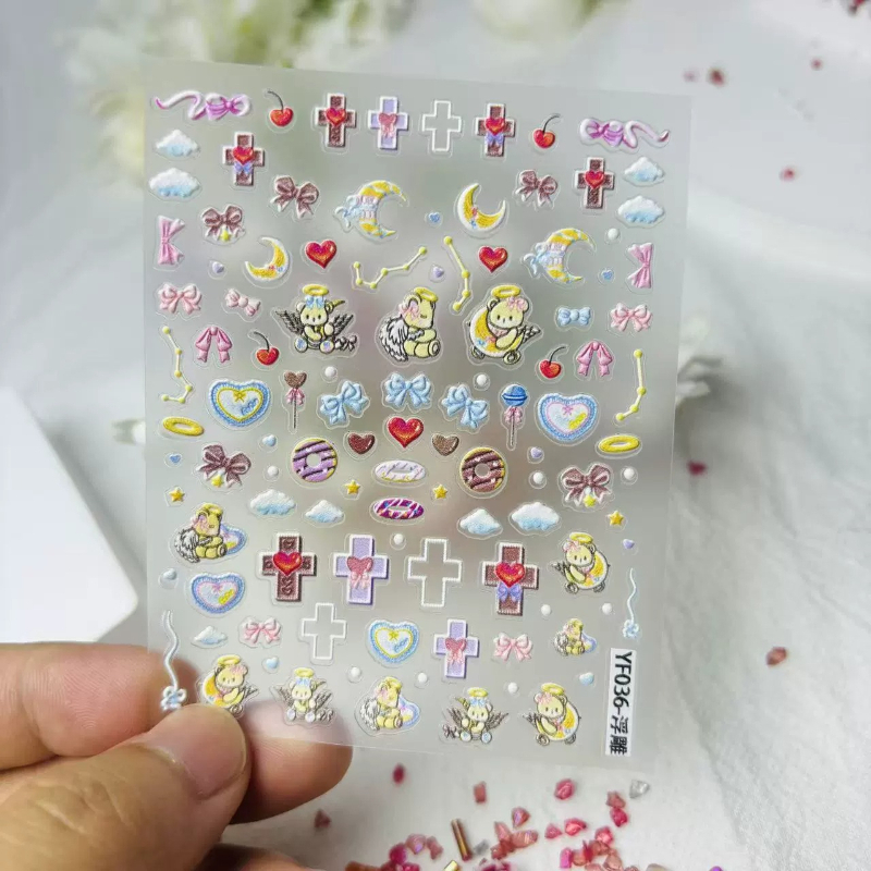 Милый ангел-медведь, мультяшны – обзор и цена Nail Art Motif