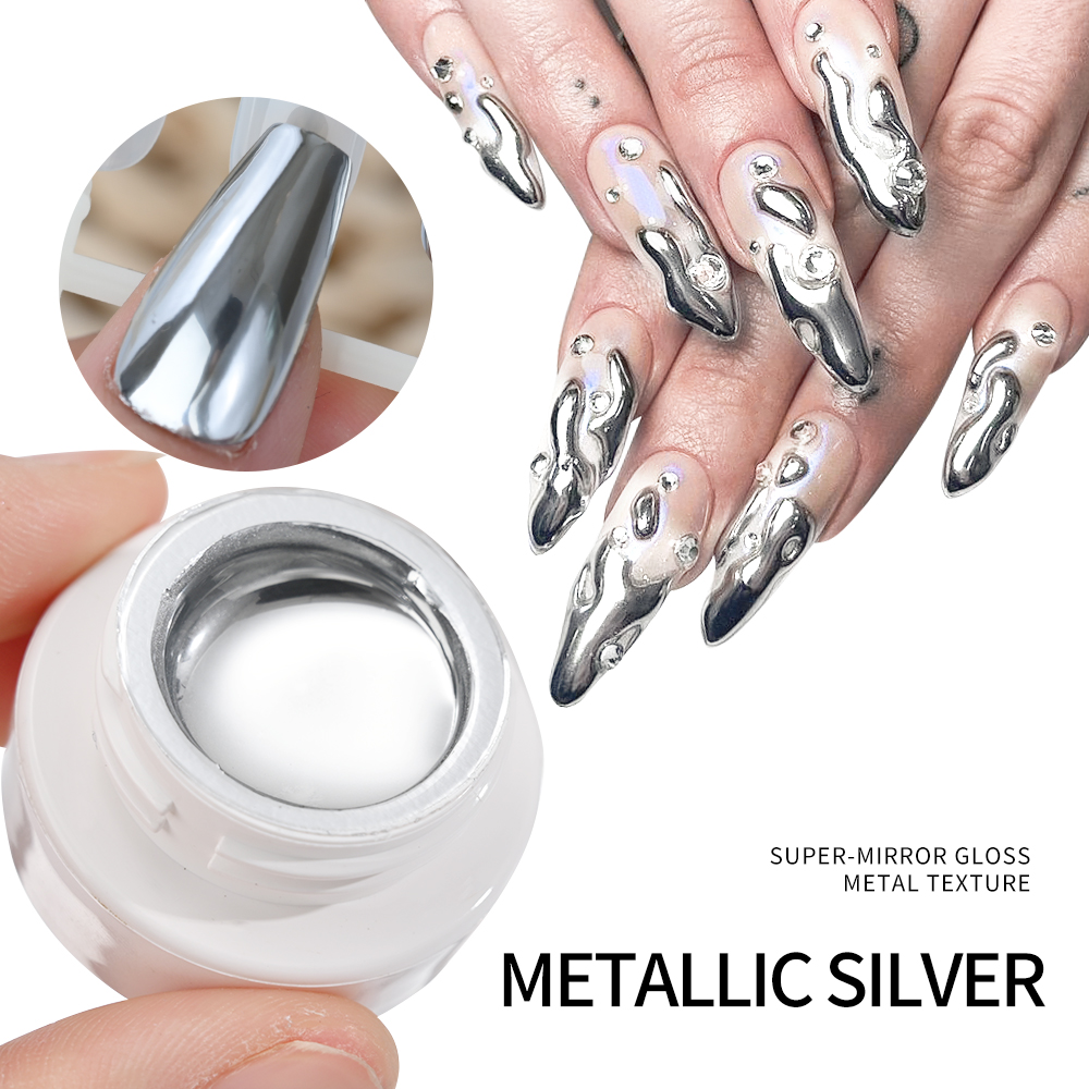 5 мл серебристо-золотой металл – обзор и цена Nail Glitter Chrome