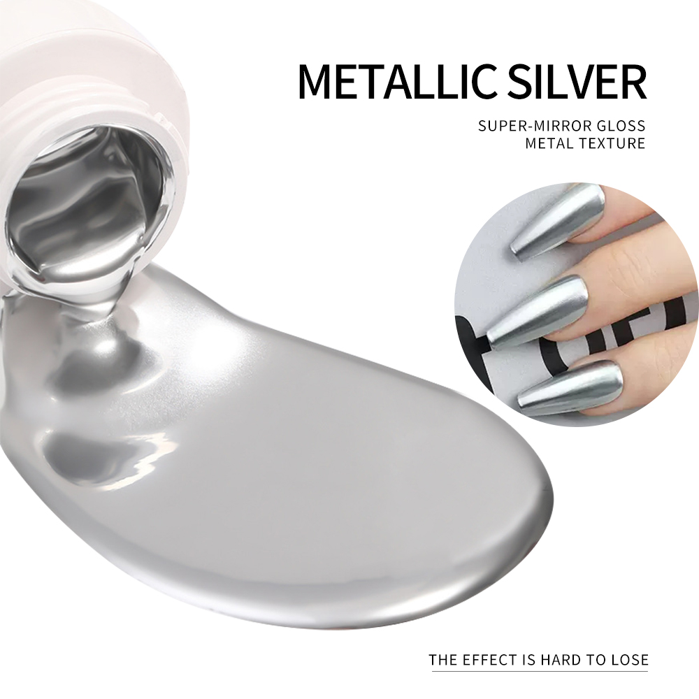 5 мл серебристо-золотой металл – обзор и цена Nail Glitter Chrome