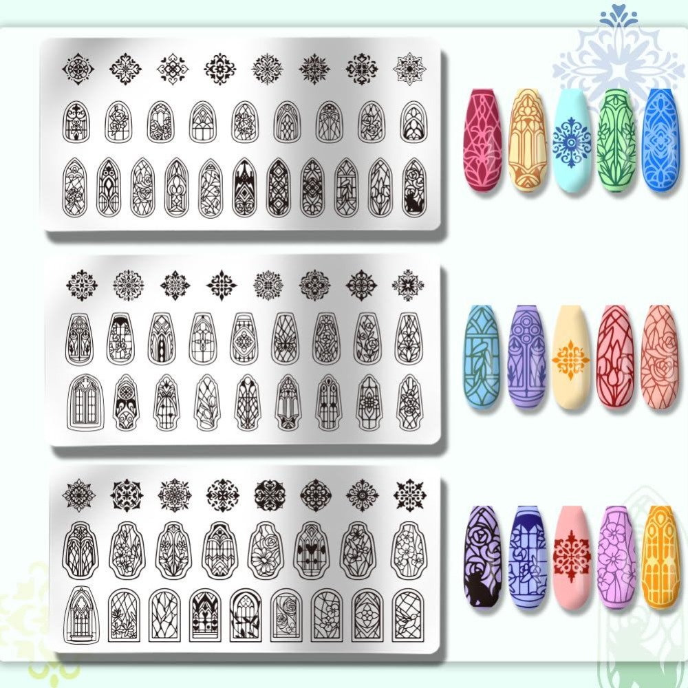 Набор из 3 стеклянных трафарет – обзор и цена Nail Stamping Plate
