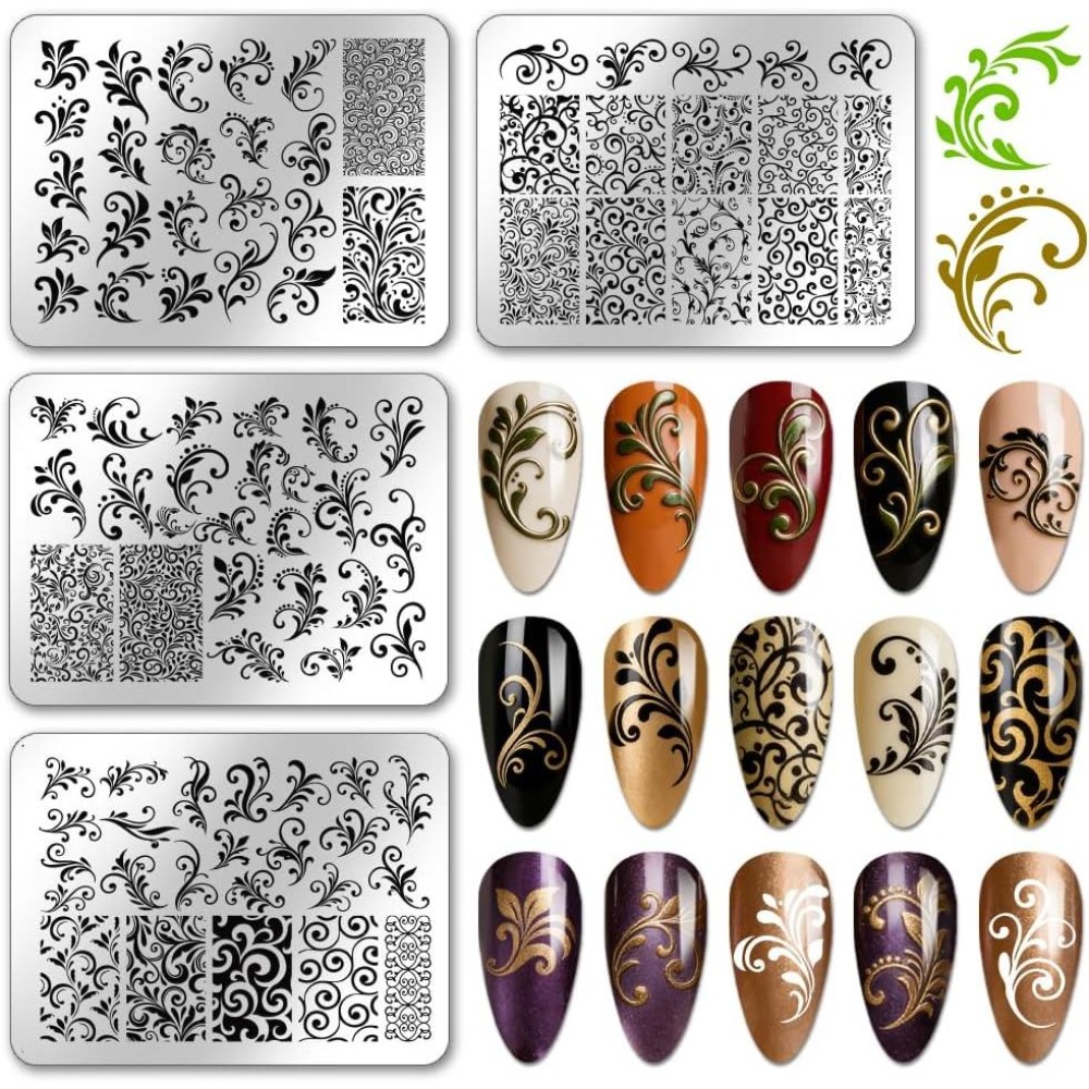 4 шт. пластин для стемпинга с  – обзор и цена Nail Stamping Plate