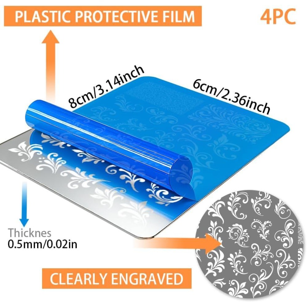 4 шт. пластин для стемпинга с  – обзор и цена Nail Stamping Plate