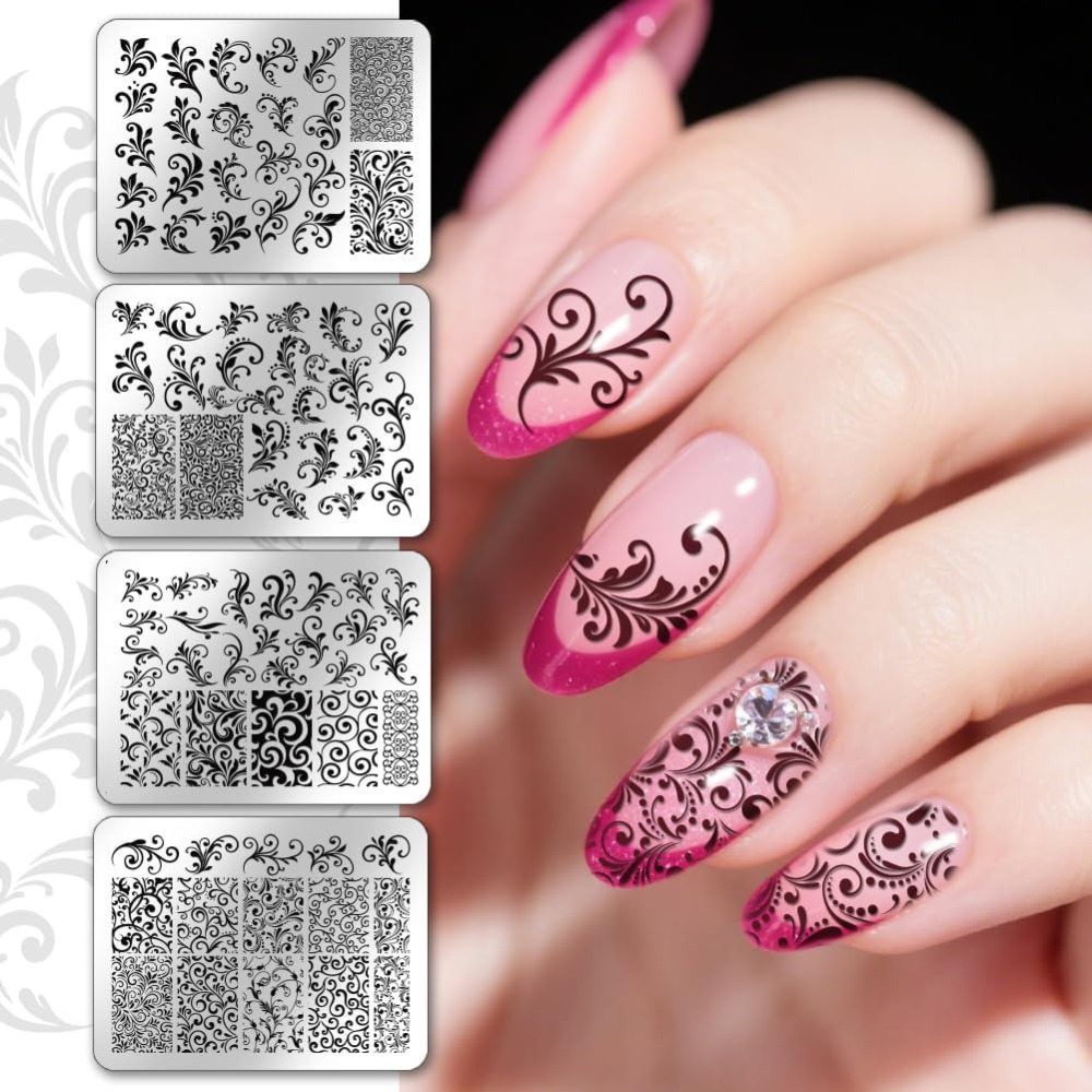 4 шт. пластин для стемпинга с  – обзор и цена Nail Stamping Plate