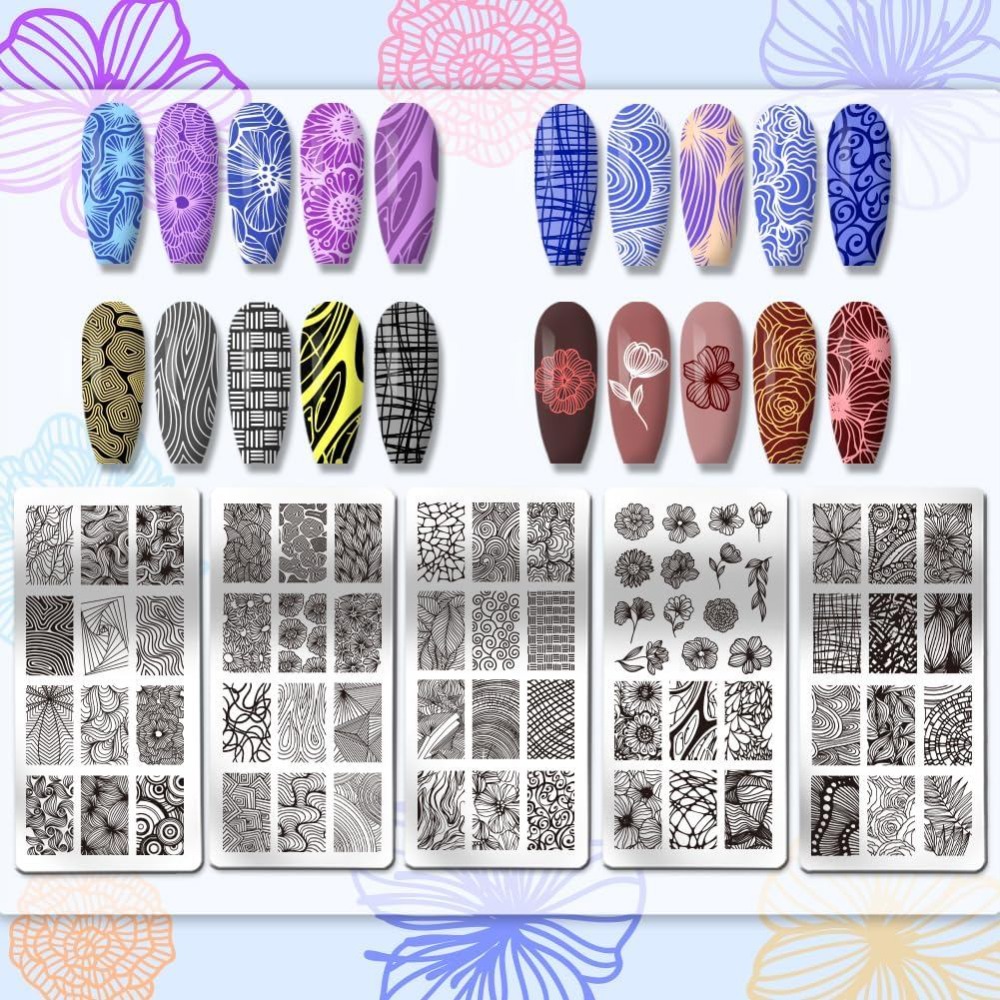 Набор из 5 шт. трафаретов для  – обзор и цена Nail Stamping Plate