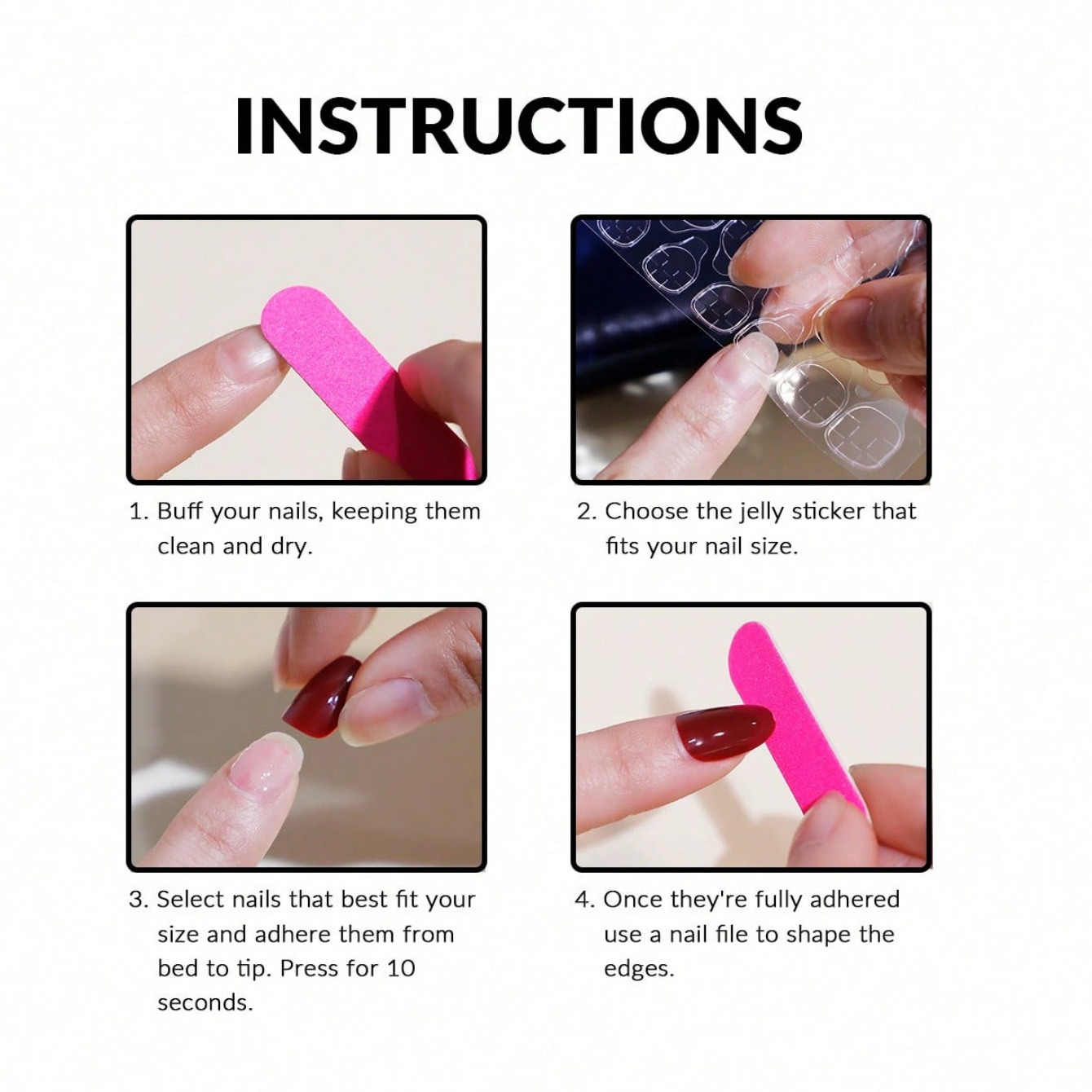 Накладные ногти средней длины, – обзор и цена Nail Art Maroon