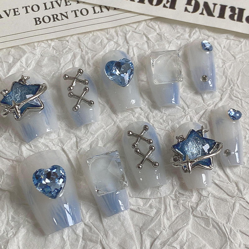 10 шт. Dreamy Light Blue Press – обзор и цена Nail Art Maroon