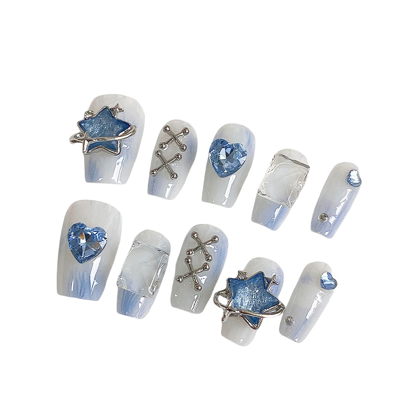 10 шт. Dreamy Light Blue Press – обзор и цена Nail Art Maroon
