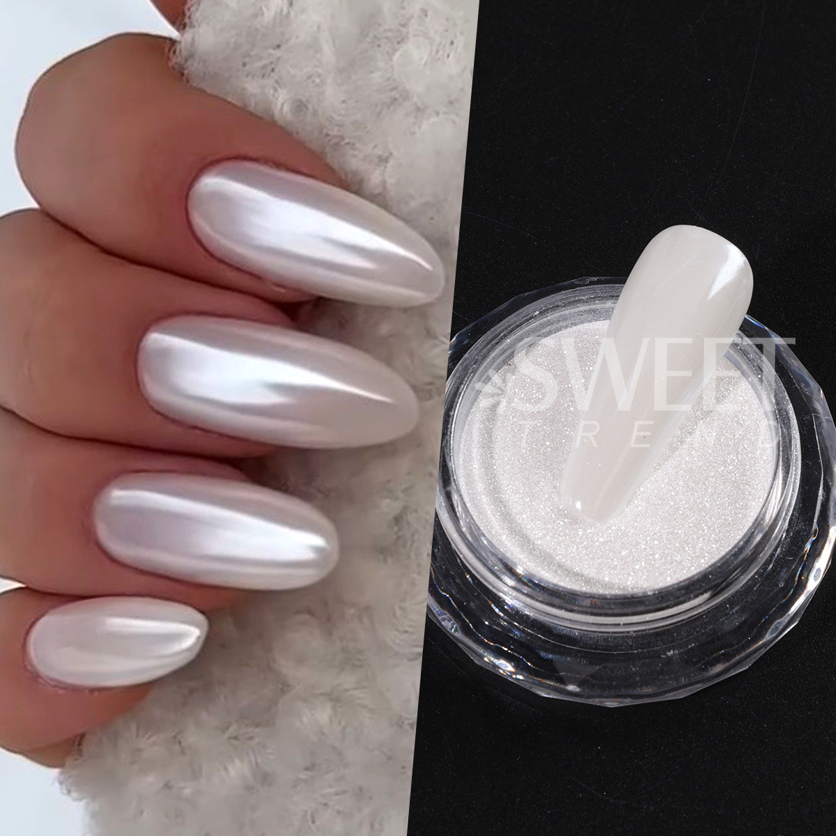 Вода Глянцевый Белый Лак Хромо – обзор и цена Nail Glitter Chrome