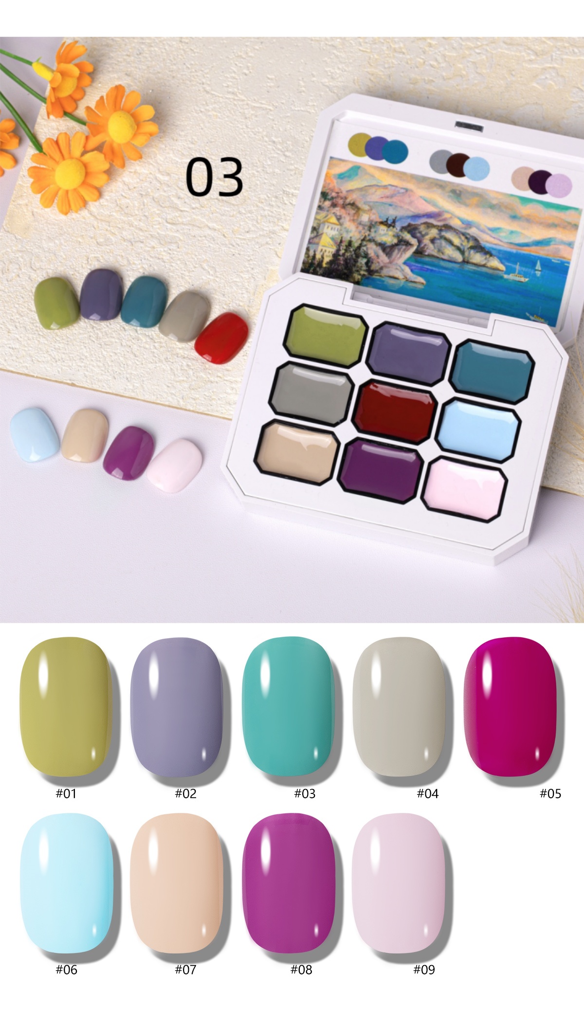1 шт. 9-цветный гель для рисов – обзор и цена Nail Art Halal