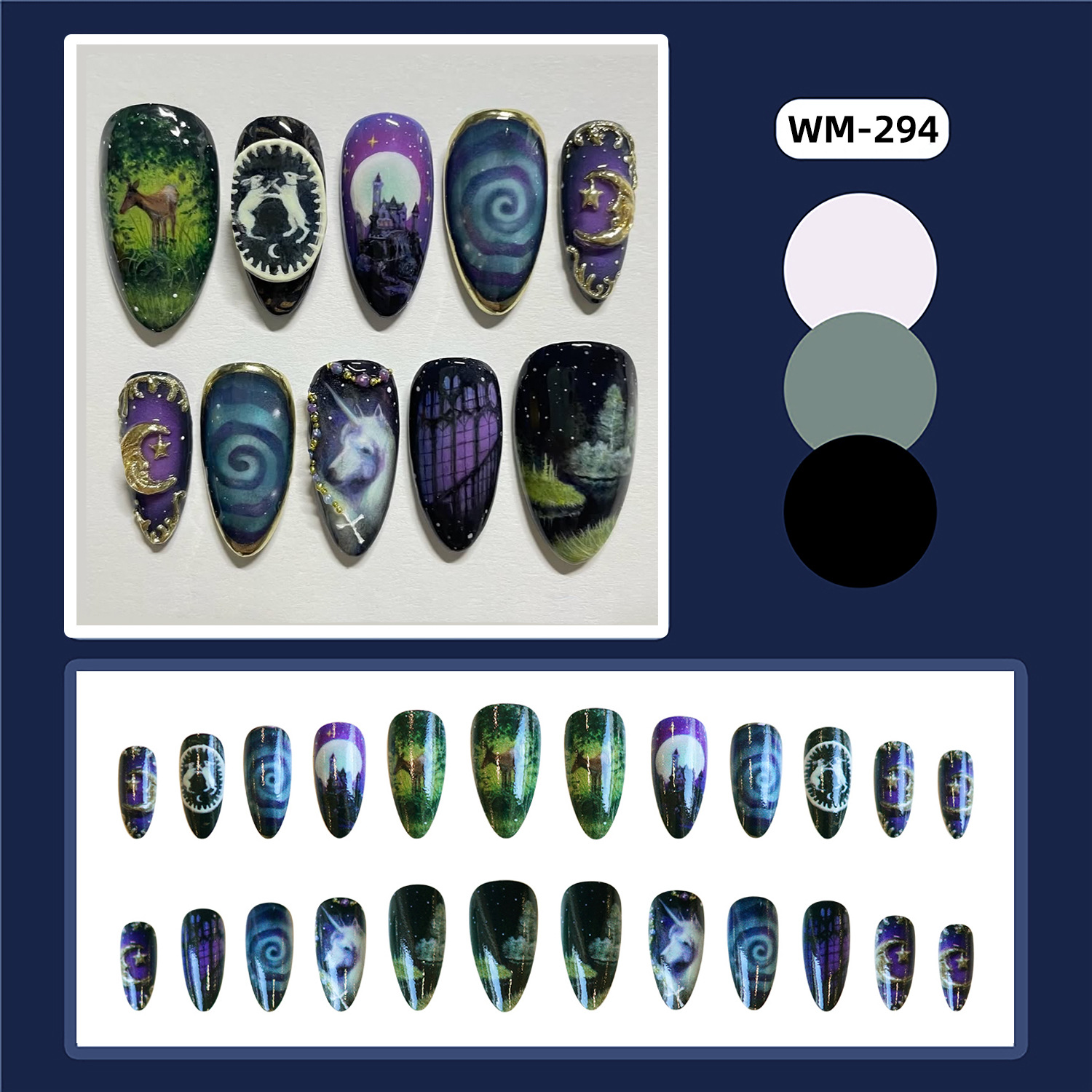 24 шт., накладные ногти в стил – обзор и цена Nail Art Maroon